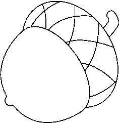 236x243 Black And White Acorn Clipart
