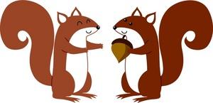 300x145 Squirrel With Acorn Clipart