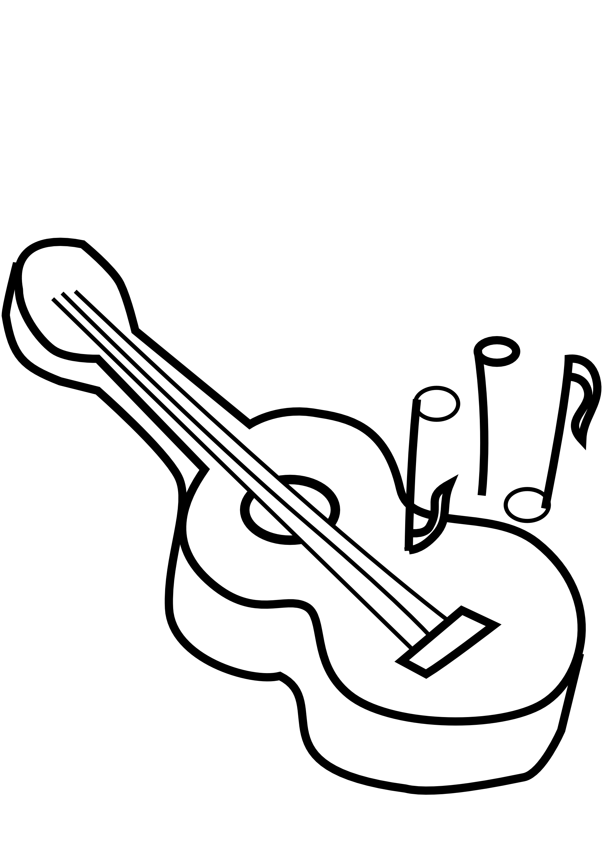 1979x2799 Surprising Black And White Guitar Clip Art With Guitar Coloring