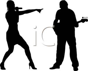300x241 Silhouette Of A Duo Act Performing Music On A Stage