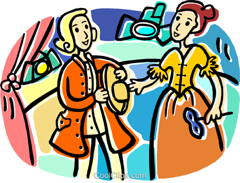 480x366 Two Actors On Stage Royalty Free Vector Clip Art Illustration