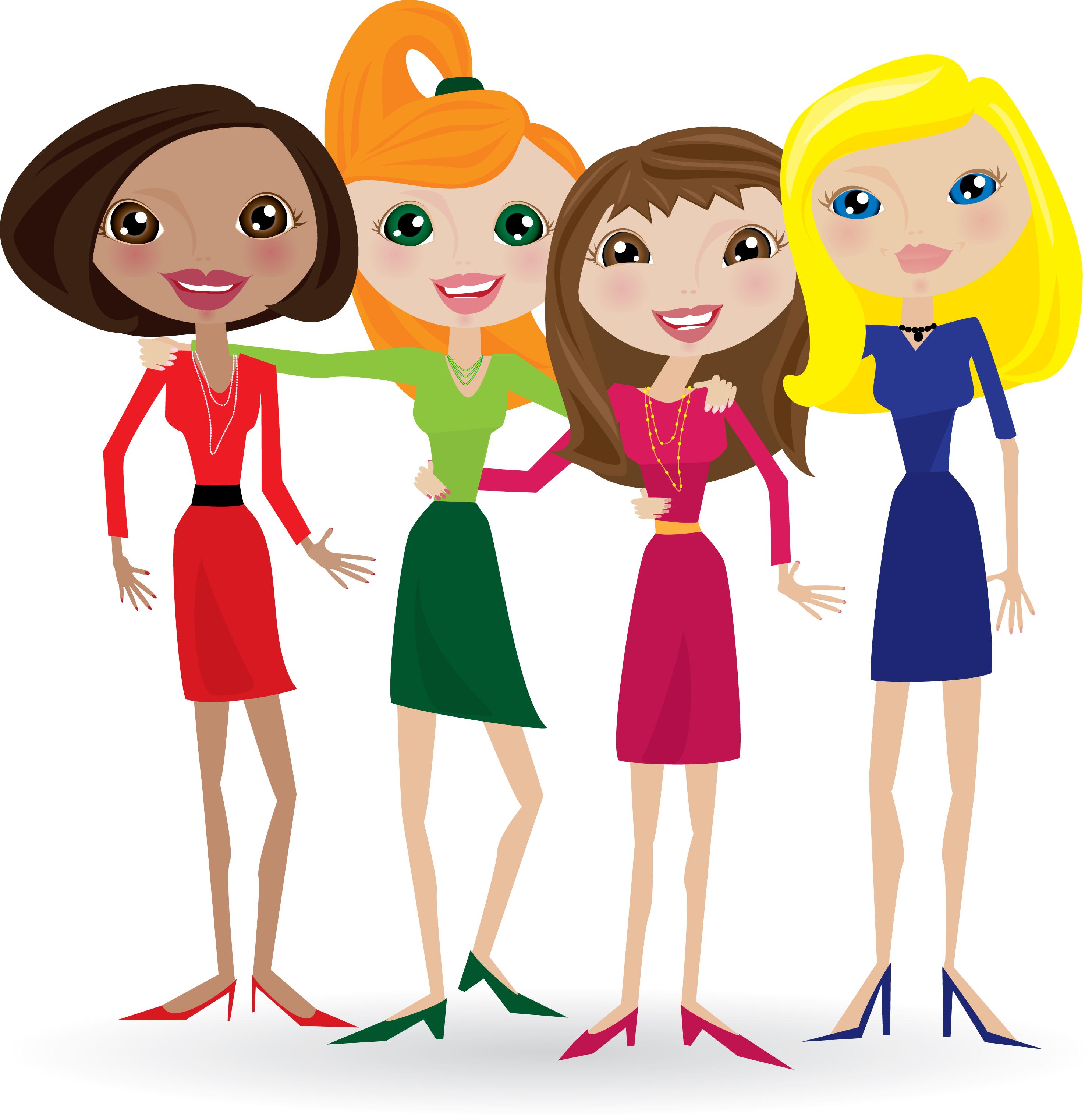 2968x3033 Best Hd Group Of Women Friends Clip Art Design Free Vector Art