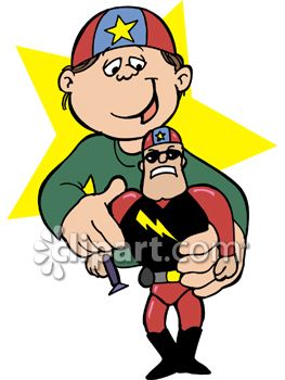 263x350 Boy Playing With A Super Hero Action Figure Doll