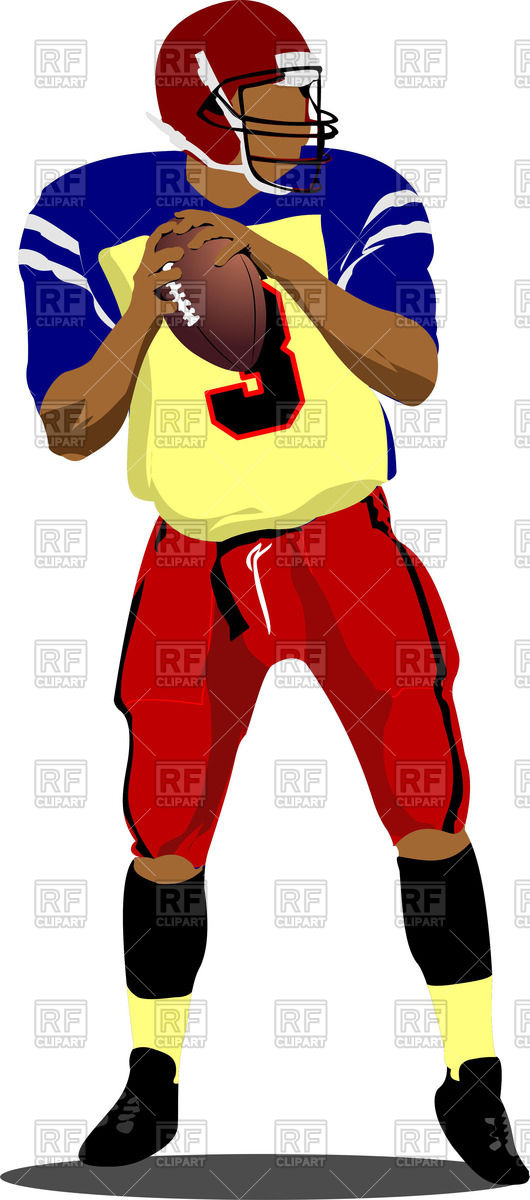 530x1200 Silhouette Of American Football Player In Action Royalty Free