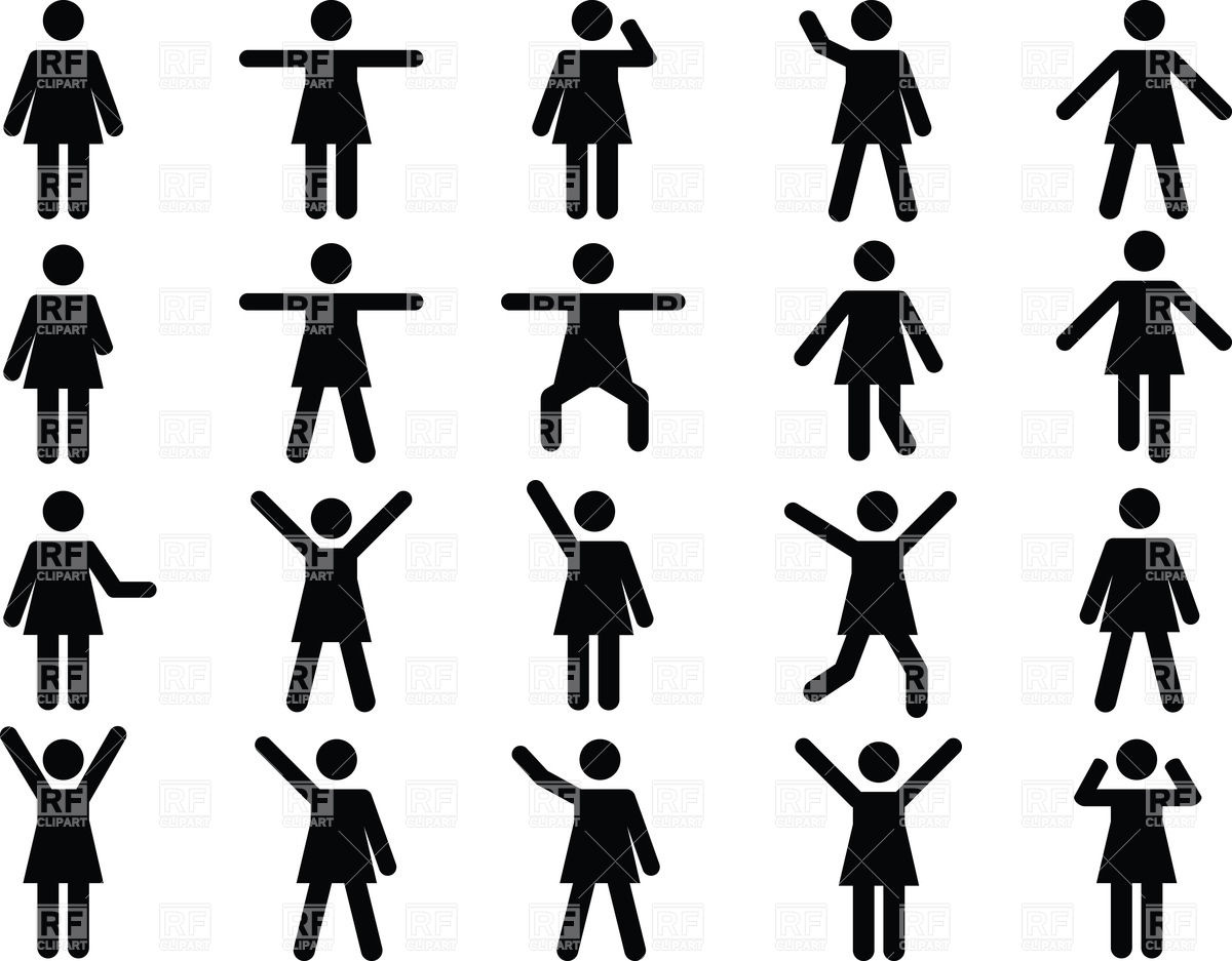 1200x937 Active Woman Pictograms Royalty Free Vector Clip Art Image