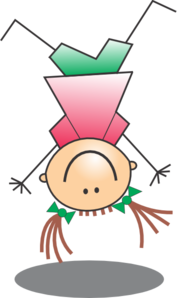 177x298 Girl Jumping Upside Down Clip Art