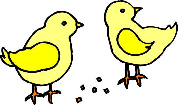 600x355 Chicks With Feed Clip Art