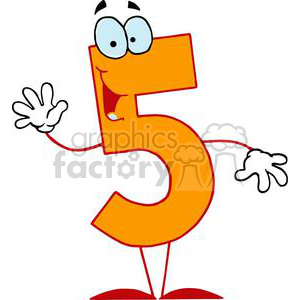 300x300 Royalty Free Happy Orange Number 5 Five 377993 Vector Clip Art