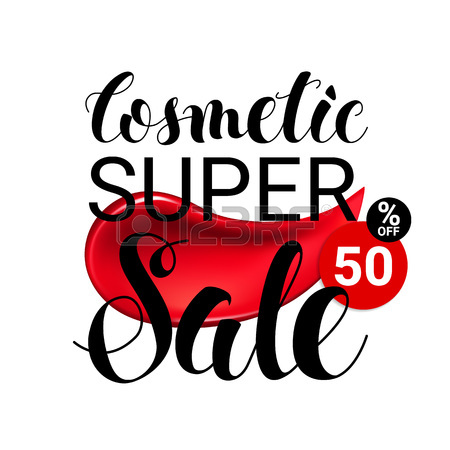 450x450 Makeup Lipstick Smear Cosmetics Sale Concept. Good Ads Design