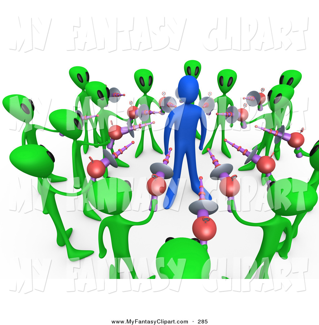 1024x1044 Clip Art Of Green Aliens Surrounding A Blue Adult Person