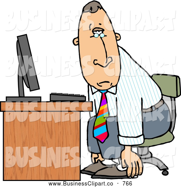 600x620 Computer Tired Clipart