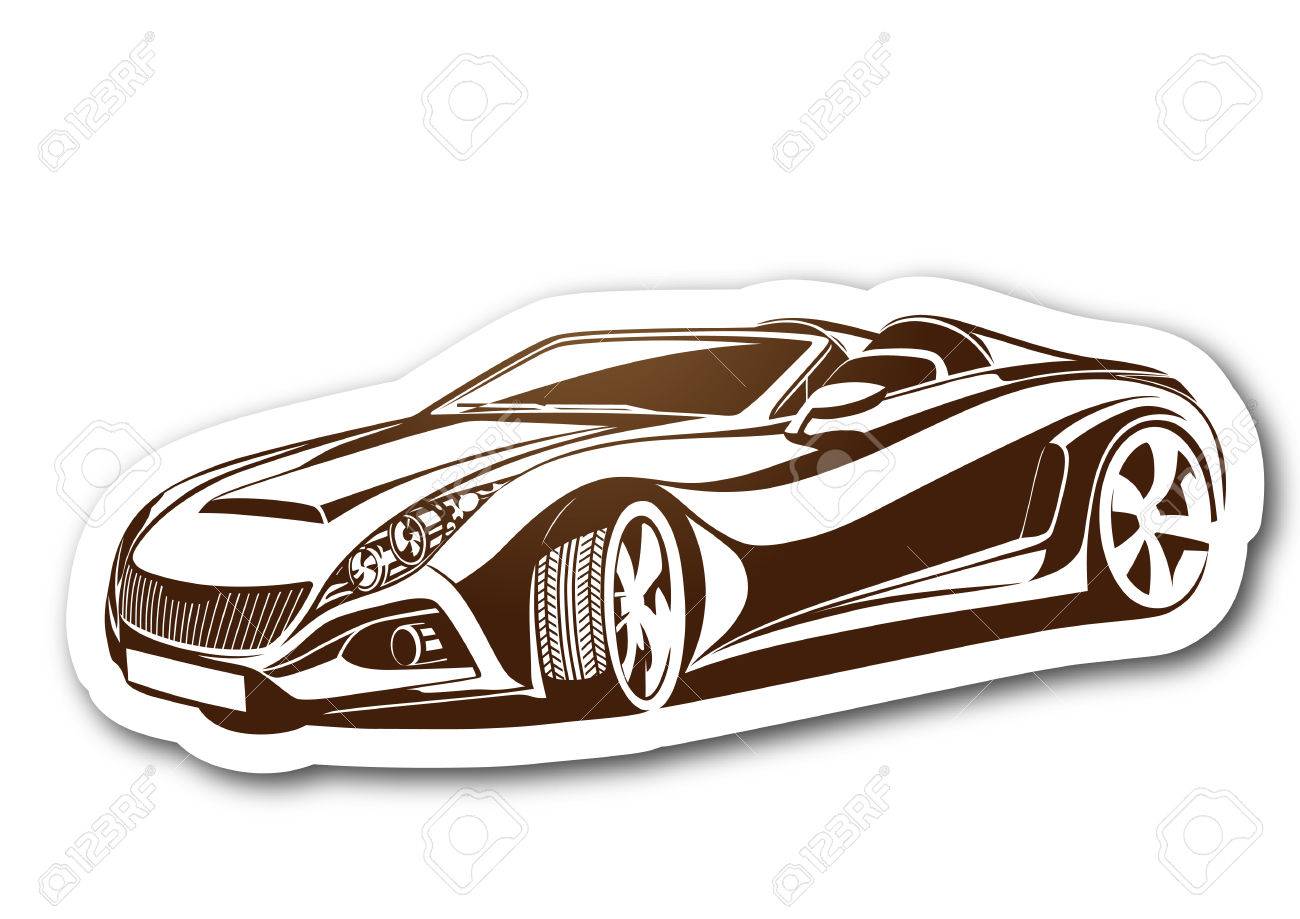 1300x919 Beauty And Brown Aesthetic Car Over Paper Royalty Free Cliparts