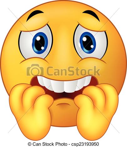 406x470 Smiley Clipart Scared