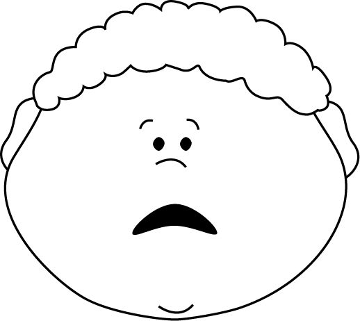 518x462 Black And White Scared Boy Clip Art