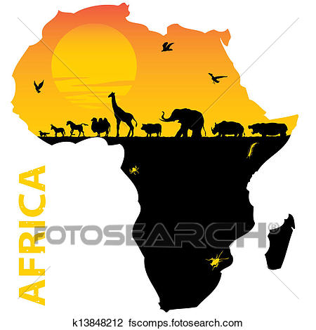 450x470 Clipart Of Africa K13848212