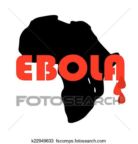 449x470 Clipart Of Map Of Africa With The Word Ebola K22949633