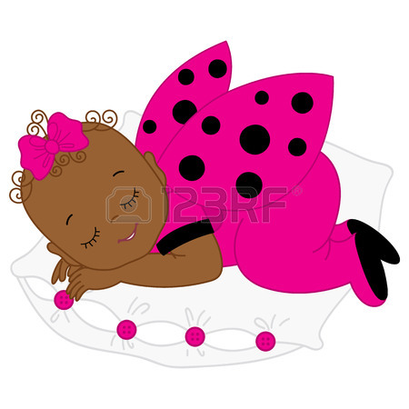 450x450 Vector African American Cute Baby Girl Wearing Ladybug Costume