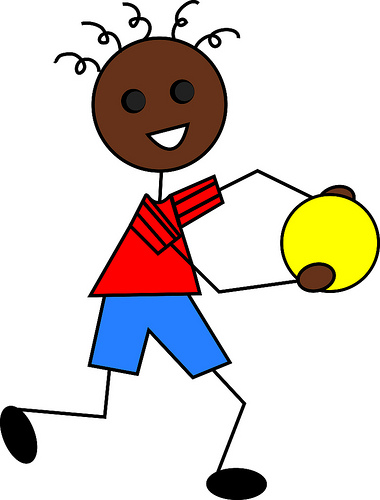 380x500 Clip Art Illustration Of A Cartoon African American Boy Playing