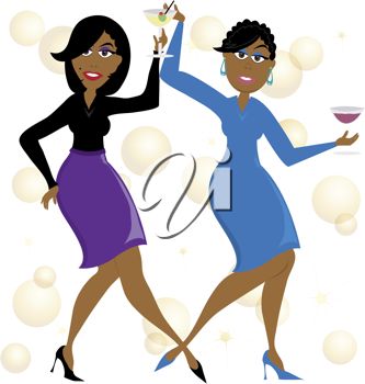 333x350 Clip Art Illustration Of A Cartoon Of African American Women