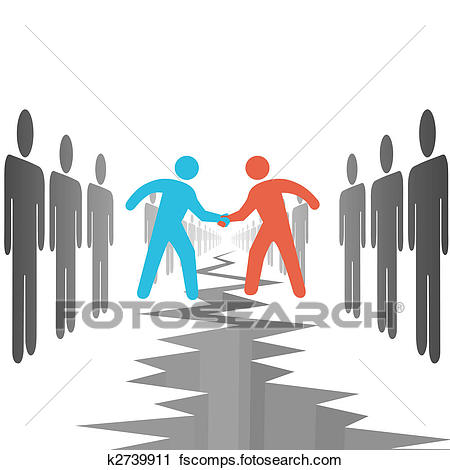 450x470 Clipart Of People On Sides Settle Agreement Deal K2739911