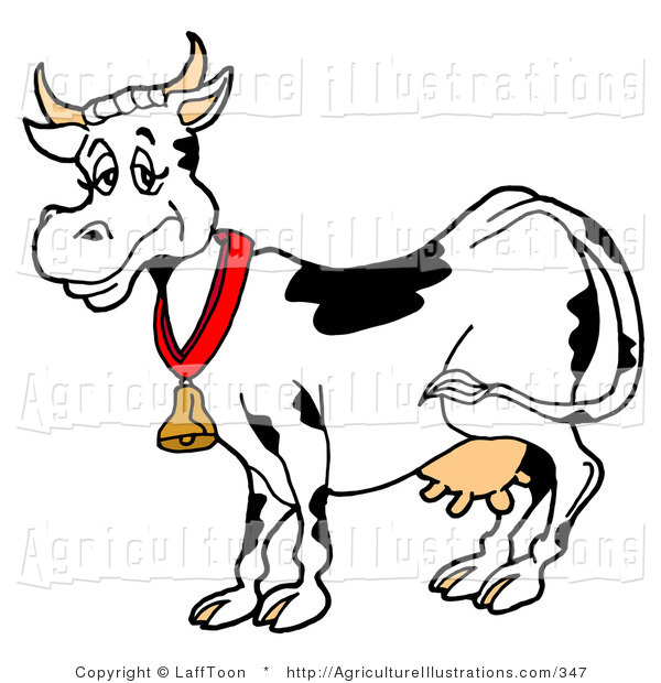 600x620griculture Clipart Of Tired Blacknd White Dairy Cow Wearing