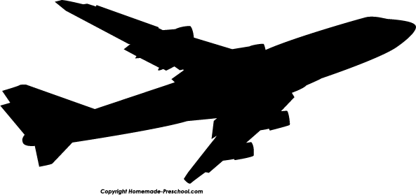 593x279 Airplane Silhouette Clipart