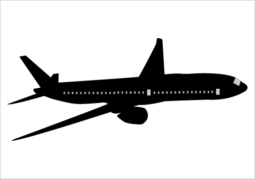 501x351 Boeing 777 Silhouette Vector Illustration Flying In The Sky