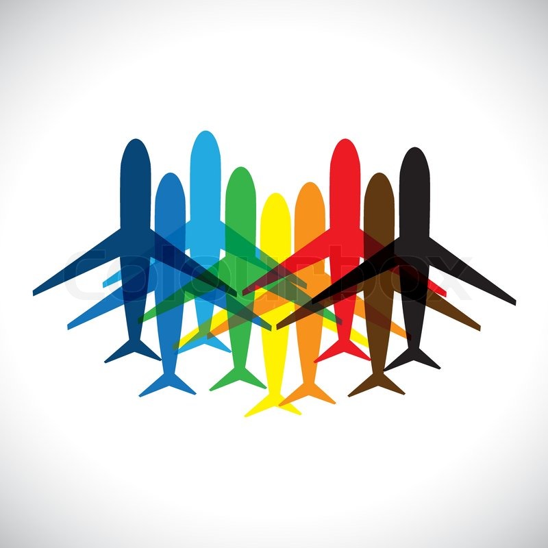 800x800 Concept Vector Graphic Abstract Colorful Airplane Iconssymbols
