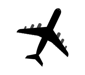 300x263 Illustration Of A Flying Airplane On A White Background Royalty