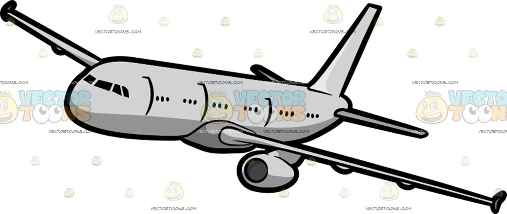 1024x434 An Airplane Cruises In The Air Cartoon Clipart