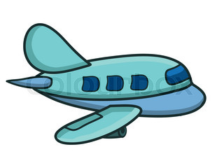 320x240 Cartoon Airplane Isolated On White Background Vector Stock