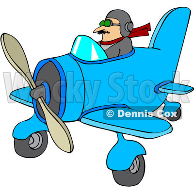 400x400 Free Vector Clip Art Illustration Of A Pilot Flying A Little Plane