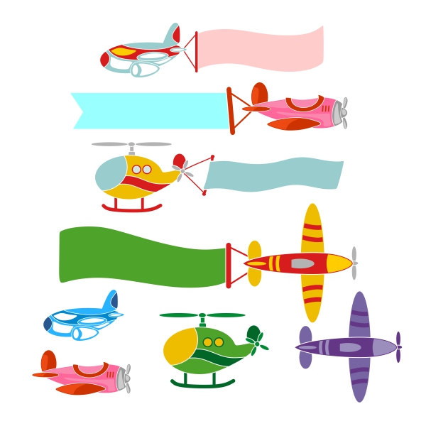 600x600 Airplane Banner Cuttable Design