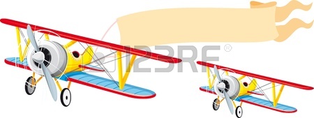 450x169 Airplane With Banners In The Sky Royalty Free Cliparts, Vectors