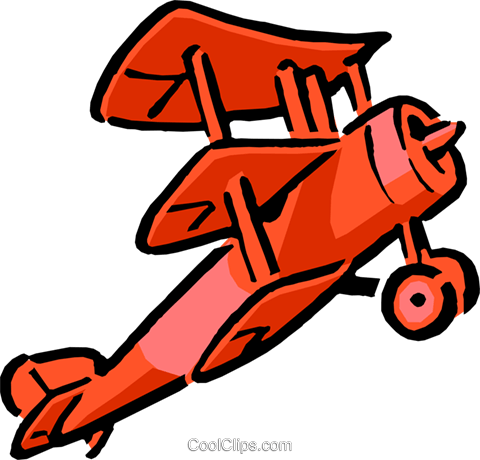 480x460 Cartoon Tri Plane Royalty Free Vector Clip Art Illustration