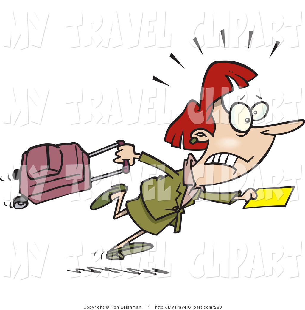 1024x1044 Clipart Of A Woman In A Hurry To Catch Her Flight