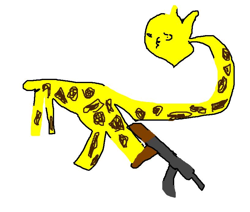 818x694 Giraffe With An Ak 47 By Bokma