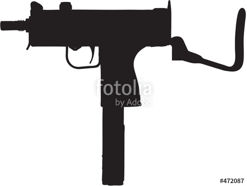 500x376 Sub Machine Gun Clip Art With Clipping Path Stock Photo