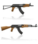 130x150 Ak 47 Kalashnikov Assault Rifle Royalty Free Vector Clip Art Image