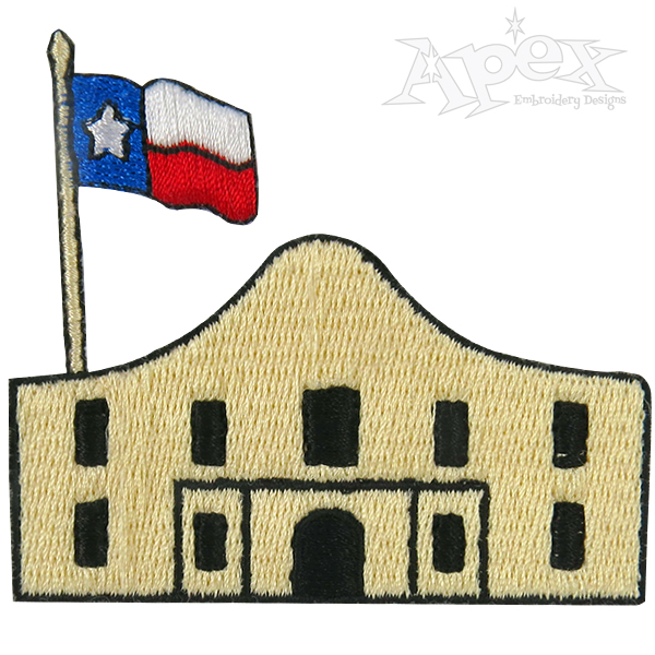 600x600 The Alamo Texas Embroidery Design