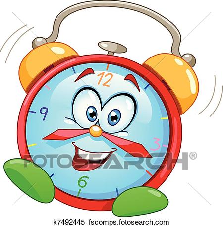 450x458 Clipart Of Cartoon Alarm Clock K7492445