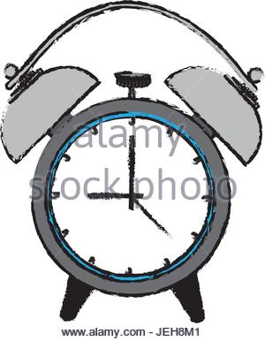 300x386 Cartoon Vector Illustration Of Classic Alarm Clock Ringing In 5am