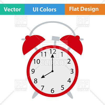 400x400 Flat Design Icon Of Alarm Clock In Ui Colors Royalty Free Vector