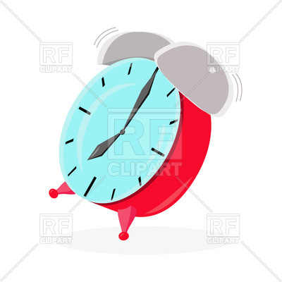 400x400 Red Ringing Alarm Clock Royalty Free Vector Clip Art Image