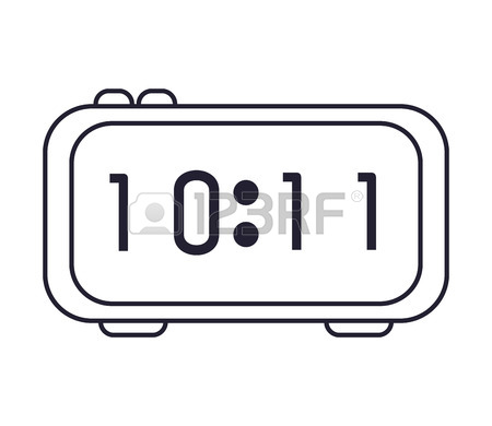 450x390 Retro Stylized Digital Alarm Clock. Vector Royalty Free Cliparts