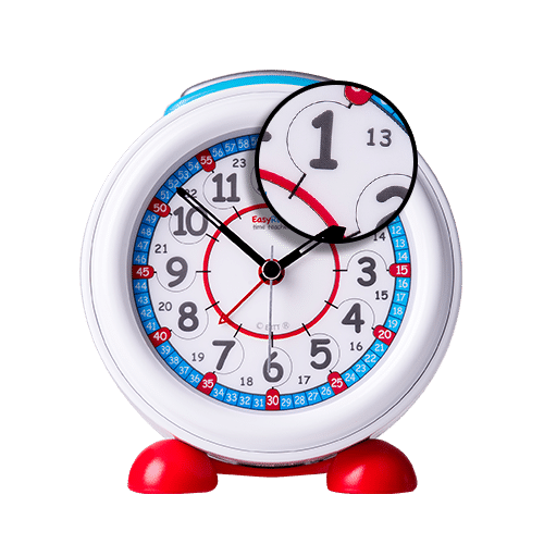 500x500 Easyread Alarm Clock, 24 Hour Red Blue Face