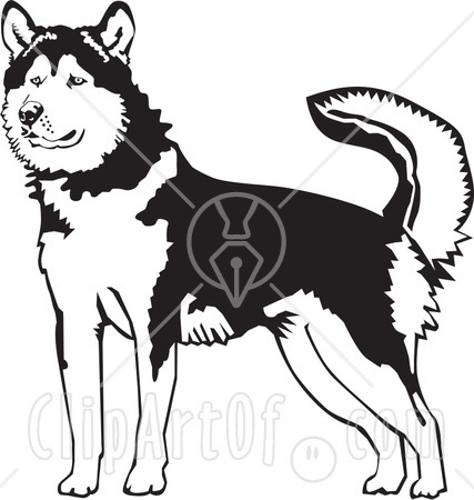 427x450 Tails Clip Art 26525 Clipart Illustration Of An Alert Alaskan