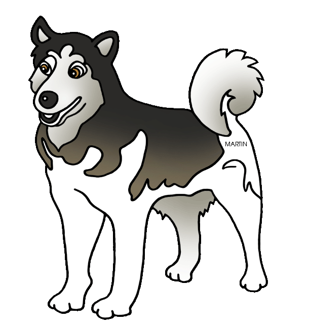 610x648 United States Clip Art By Phillip Martin, State Dog Of Alaska