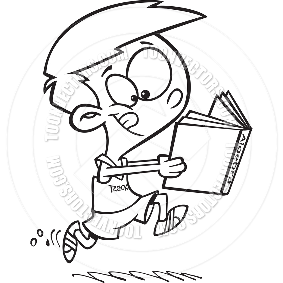 940x940 Cartoon Student Athlete (Black Amp White Line Art) By Ron Leishman