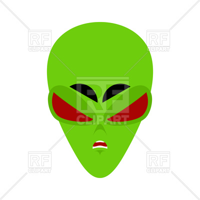 400x400 Angry Green Alien Face Royalty Free Vector Clip Art Image